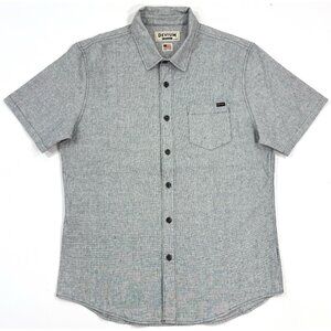 Devium Mens Balboa Shirt Short Sleeve Button Up Linen Cotton Sz XL Made In USA